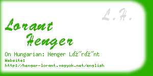 lorant henger business card